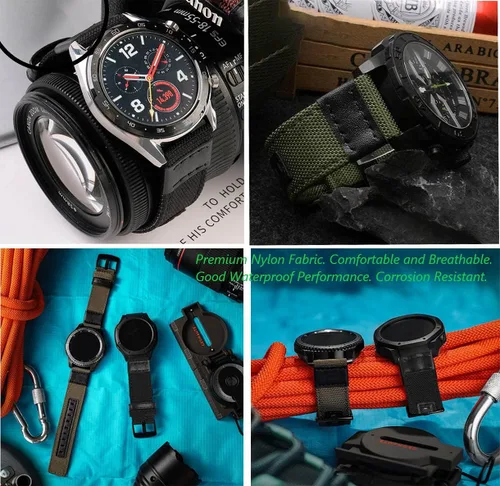 Miniatura 4 de Compatible con Samsung Galaxy Watch 1.811 in Band 2019/Galaxy Watch 3 1.772 in/Gear S3 Frontier Classic, correa deportiva de repuesto de nailon