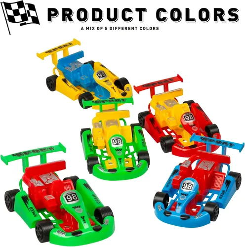 Miniatura 3 de PROLOSO 16 unidades de mini Go Karts para enrollar autos surtidos pequeños con tracción hacia atrás, autos de fricción, regalos de fiesta temática