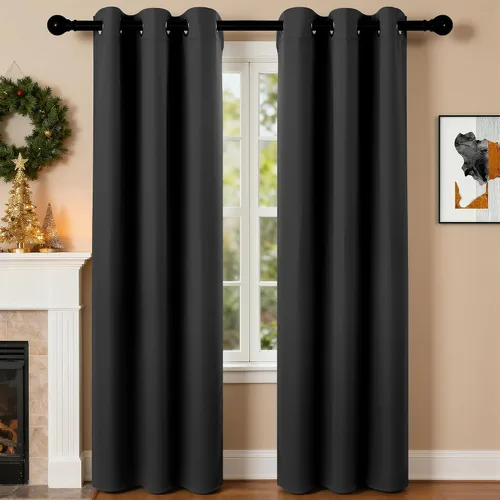 Miniatura 18 de Cortinas de oscurecimiento de habitación de 45 pulgadas de largo para dormitorio y sala de estar, cortinas térmicas aislantes con ojales