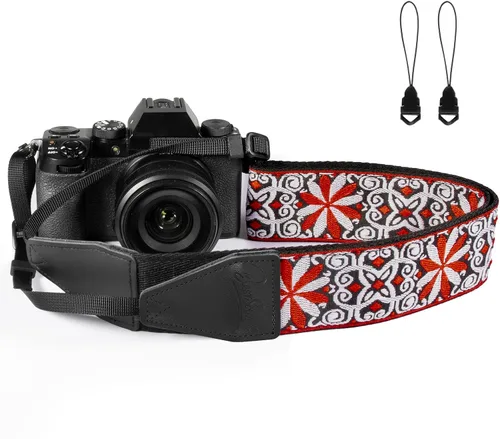 Miniatura 12 de Correa para cámara, tejido jacquard de 2 pulgadas, correas de hombro para todas las cámaras DSLR, hombres y mujeres, fotógrafos Azul Jacquard.
