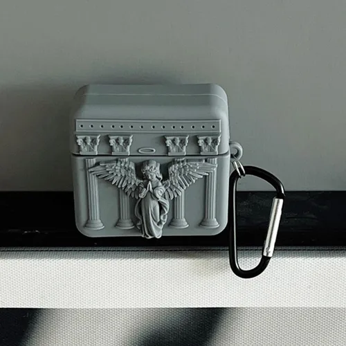 Miniatura 4 de ZOSTLAND Funda para auriculares inalámbricos, llavero grueso y suave, portátil, de silicona, a prueba de golpes, compatible con Apple AirPods 2 y 1