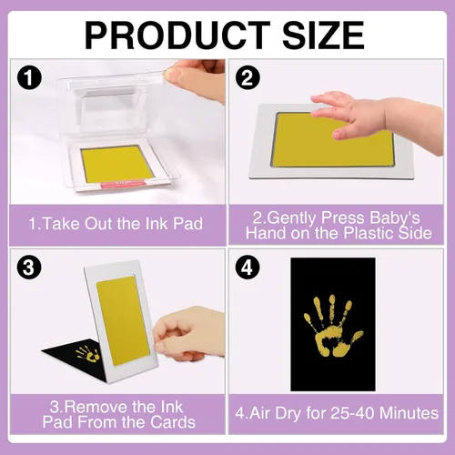 Miniatura 3 de OPASYO Paquete de 4 kits de huellas de bebé y kit de huellas de perro, kit de manos y huellas sin tinta para recién nacidos, mascotas, almohadilla