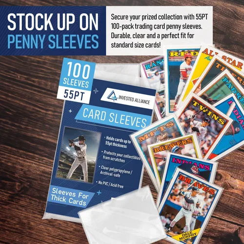 Miniatura 3 de Premium Penny Sleeves for Trading Cards Soft Trading Card Sleeves for Baseball Cards, Ultra Clear Plastic Pro Sports Card Sleeve, Football, MTG