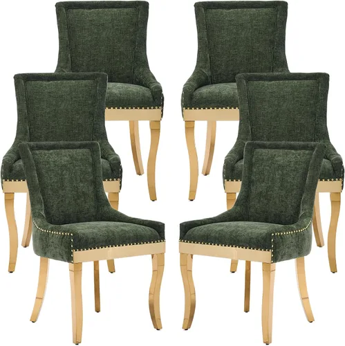 Miniatura 13 de ODUSE-DAILY Juego de 2 Sillas de Comedor, Sillas de Cocina y Comedor, Sillas de Comedor Tapizadas de Tela, Ribete de Tachuelas, Patas de Madera
