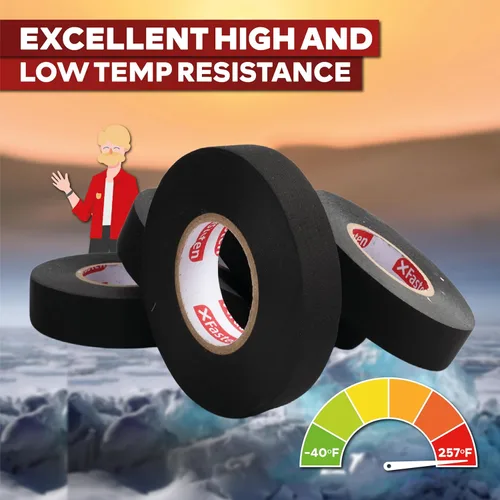 Miniatura 7 de XFasten Cinta de arnés de cables, 3/4 pulgadas x 90 pies, arnés de cableado de alta temperatura, cinta eléctrica de tela de fieltro autoadhesiva