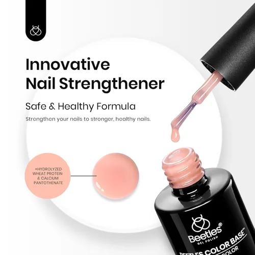 Miniatura 5 de Beetles - Esmalte de uñas en gel base color nude, 15 ml, base de goma 5 en 1, marrón neutro claro, punta francesa, esmalte de uñas en gel Base