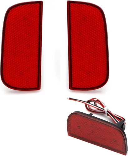 Miniatura 9 de iJDMTOY Luces LED de reflector para parachoques de lente roja 54-SMD Compatible con Honda Civic Sedán/Coupé 2016-2021, función como luces de cola