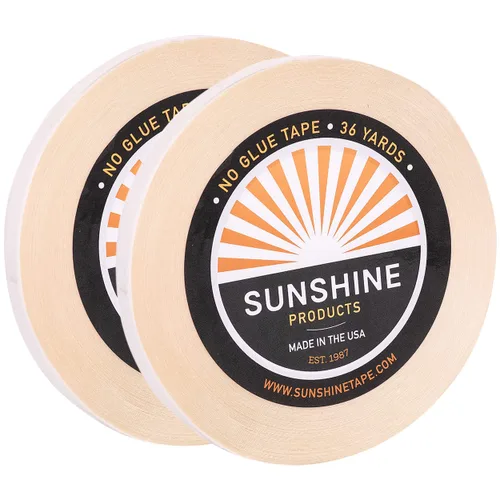 Miniatura 13 de Sunshine Tape Rollo de cinta adhesiva para peluca sin pegamento 1 pulgada x 3 yardas Doble cara, grado médico Cinta de tupé y peluca