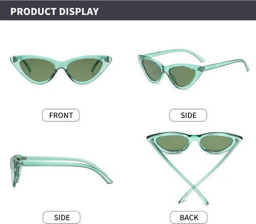 Miniatura 3 de Lentes de sol retro para mujer, con marco de plástico y diseño con estilo ojo de gato YOSHYA