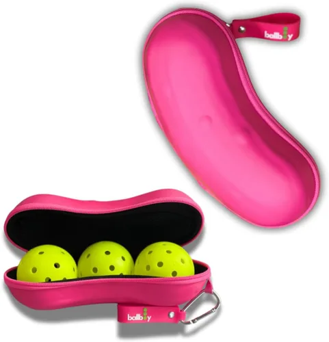 Miniatura 5 de Soporte para pelotas de pickleball - Se engancha a la cerca o bolsa, tiene capacidad para 3 bolas, bolsillo con cremallera para accesorios