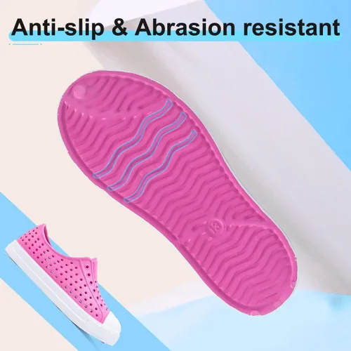 Miniatura 3 de QLZ Zapatos de agua para niños y niñas, sandalias de jardín, zapatos de goma, zapatos de playa, antideslizantes, ligeros, transpirables, de secado