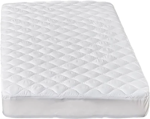 Miniatura 5 de Protector de colchón acolchado impermeable tamaño individual para colchón de aire, suave y silencioso, con bolsillo elástico, color blanco