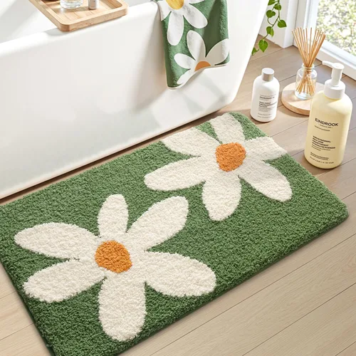Miniatura 10 de LUMI Alfombra cuadrada de baño de playa, antideslizante, de secado rápido, ultra suave, lavable, absorbente, alfombra de baño con tema mar oceánico