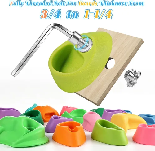 Miniatura 5 de 32 piezas de pared de escalada en roca para niños, soportes de escalada de pared de roca, kits de agarre de pared para escalada de adultos con 32