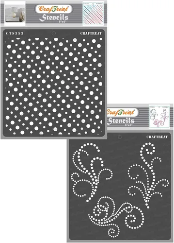 Miniatura 6 de CrafTreat - Plantillas reutilizables con puntos florales para pintar sobre madera, lienzo, papel, tela, suelo, pared y azulejos, adorno con cuentas