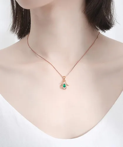 Miniatura 4 de SKA Women Angel Pendant Necklace with Birthstone Zirconia,Women Jewelry Anniversary Birthday Gift for Wife Mom Girls Couple, Daily Wear Necklaces