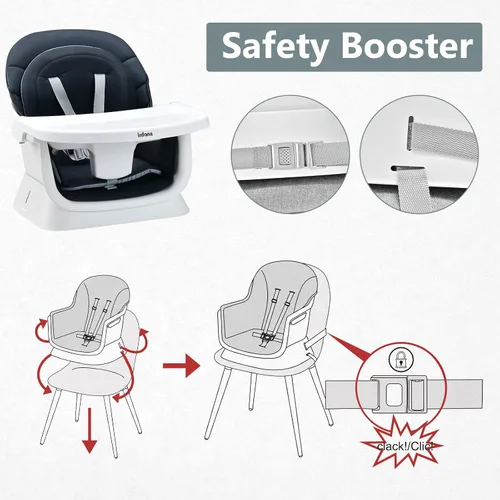 Miniatura 9 de INFANS Silla Alta 8 en 1 para Bebé, Silla Alta Convertible para Bebés y Niños Pequeños, Asiento Elevador de Comedor para Bebés, Mesa de Bloques