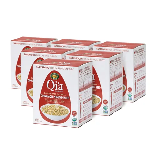 Miniatura 3 de Nature's Path Harina de avena instantánea orgánica con semillas de calabaza Qi'a y canela, 8 onzas (paquete de 6), sin gluten, sin OMG