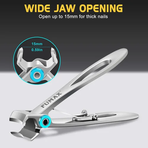 Miniatura 2 de Cortaúñas para adultos mayores con amplia apertura, cortaúñas grandes con mango largo para hombres, cortaúñas afiladas y resistentes con atrapador