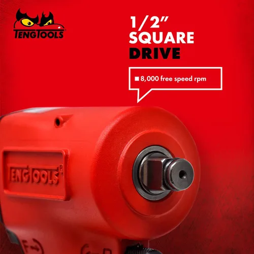 Miniatura 6 de Teng Tools ARWM12M - Pistola de llave de impacto neumática compacta reversible de 1/2 pulgada de alto par