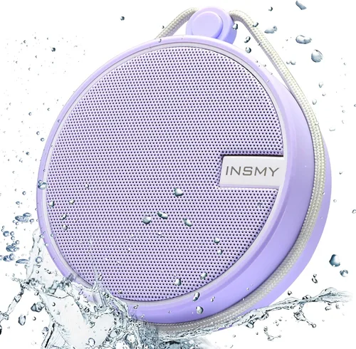 Altavoz portátil INSMY IPX7 resistente al agua con Bluetooth, inalámbrico, para exteriores y la ducha, con sonido de alta definición, tarjeta TF de