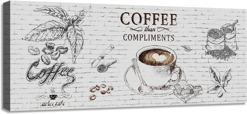 Miniatura 9 de Letrero retro para cafetería, café recién hecho, café con leche, tostado oscuro, capuchino, letrero de lienzo para decoración de bares, casa
