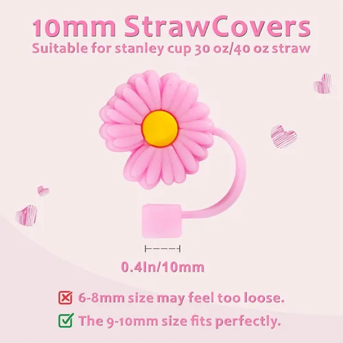 Miniatura 2 de 8 fundas reutilizables de silicona para popotes Stanley Cup de 30 y 40 onzas, accesorios de tapa de popote de 0.394 in y 0.4 pulgadas 36 Lindo