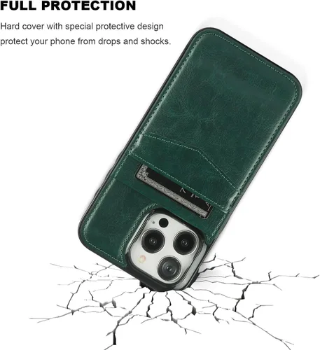 Miniatura 6 de KIHUWEY Compatible con iPhone 15 Pro Max Funda Cartera con soporte para tarjeta de crédito, con tapa de cuero premium, cierre magnético, función