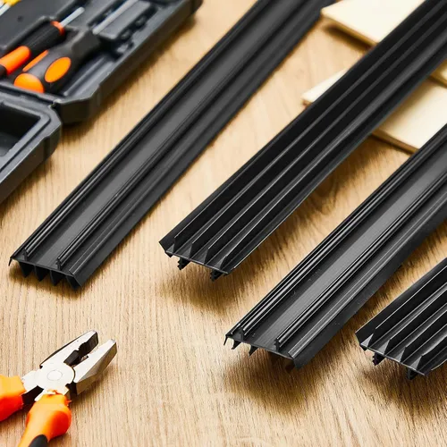 Miniatura 7 de Pushglossy 2 piezas de repuesto para parte inferior de puerta con aletas de vinilo de 36 pulgadas de largo y 1 3/4 pulgadas de ancho, burlete Negro