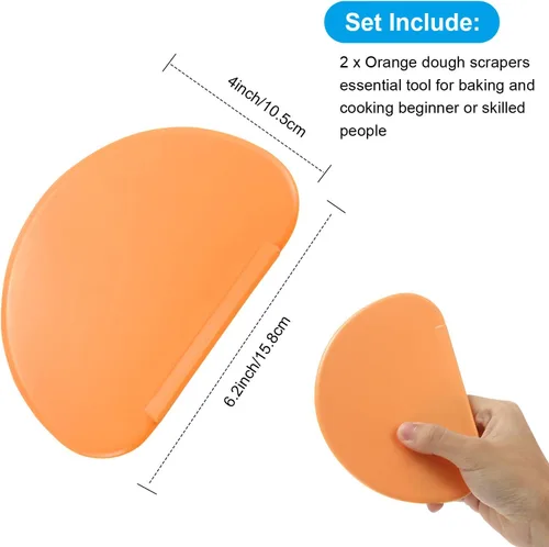 Miniatura 7 de Patelai 2 piezas de raspador de tazón, raspador de banco de masa, espátula flexible para hornear, juego de cocina versátil, multiusos, curva