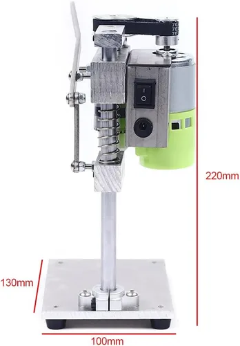 Miniatura 6 de Banco de prensa de taladro, prensa de taladro eléctrica de sobremesa con mini banco ajustable de 7 velocidades, máquina de perforación de madera
