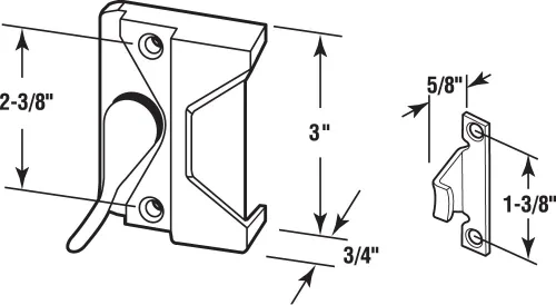 Miniatura 2 de Prime-Line H 3573 Cerradura abatible de bronce fundido a presión, para diestros de vinilo o madera (paquete individual)