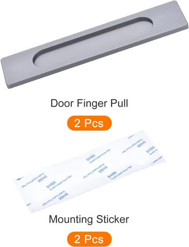 Miniatura 7 de METALLIXITY Tirador de dedo para puerta corrediza de granero (7.087 in/7.09 pulgadas), 2 unidades, mango de aleación de zinc con adhesivo