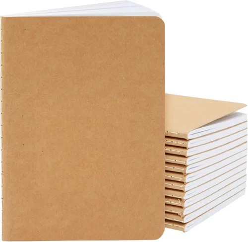 Miniatura 14 de Paquete de 24 diarios de papel kraft forrado, 48 páginas cada uno, cuadernos de papel A5 de 5.5 x 8.5 pulgadas a granel para estudiantes, escritura