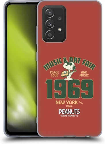 Miniatura 457 de Head Case Designs Funda de gel Woodstock 50th con licencia oficial de Peanuts Snoopy Guitar 1969 [protección de grado militar] compatible