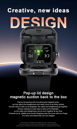 Miniatura 4 de Reloj inteligente con auriculares para mujer, 2 pulgadas HD (respuesta/hacer llamadas) 2 en 1 relojes inteligentes y auriculares, más de 100 modos
