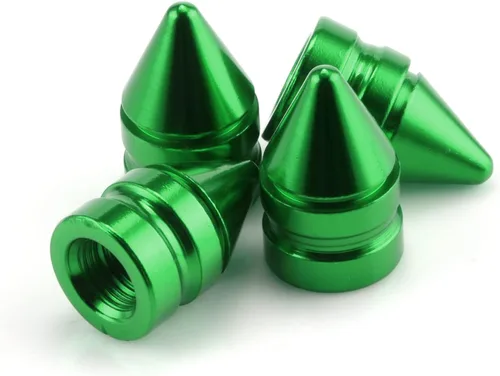 SINGARO Tapones para válvulas de neumáticos de automóvil, 4 piezas de accesorios universales de aleación de aluminio, cubiertas de neumáticos Verde