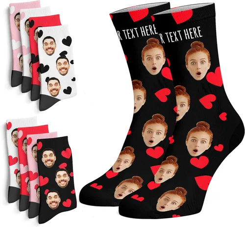 Calcetines con fotos personalizados actualizados con caras - Imprime tu imagen, foto - Regalos divertidos personalizados para hombres y mujeres