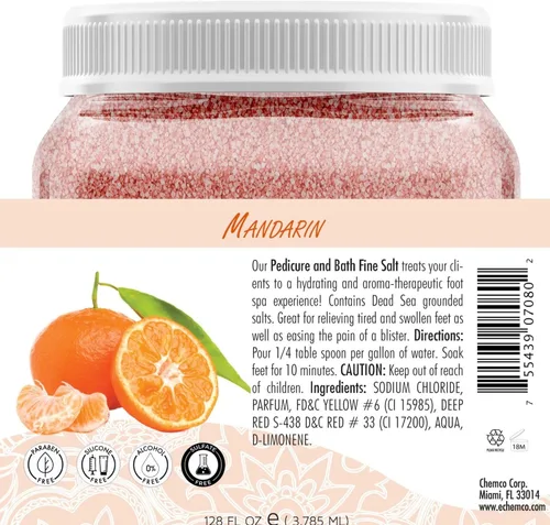 Miniatura 8 de SPA REDI - Detergente para Pies y Baño con Sal Fina, Mandarina, 3.6 L - Hecho con Sales del Mar Muerto, Aceite de Argán, Aceite de Coco y Aceites