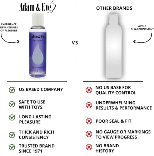 Miniatura 7 de Adam & Eve Lubricante masturbador, lubricante personal a base de agua ultra resbaladizo para hombres, lubricante de larga duración para caricias