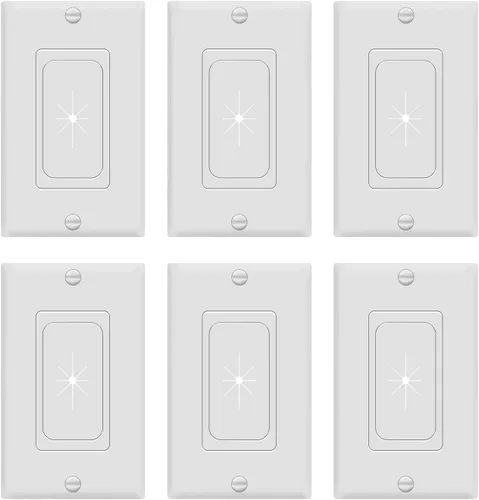 Miniatura 8 de TOPGREENER Inserto de goma flexible con ojales de pared con placa de pared decorativa y soporte de montaje, placa de paso para cables de bajo Blanco