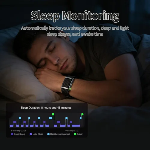 Miniatura 5 de Pulsera inteligente, rastreadores de actividad para hombres y mujeres, banda de seguimiento de fitness, rastreador de sueño 24H, monitor continuo