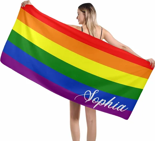 Miniatura 23 de MyPupSocks Toallas de playa para niñas, toallas personalizadas de teñido anudado con nombres para niños y adultos, toallas de playa personalizadas