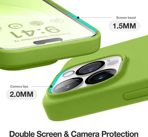 Miniatura 4 de GONEZ Funda magnética para iPhone 14 Pro, compatible con MagSafe, forro de microfibra antiarañazos y protector de pantalla, funda de silicona