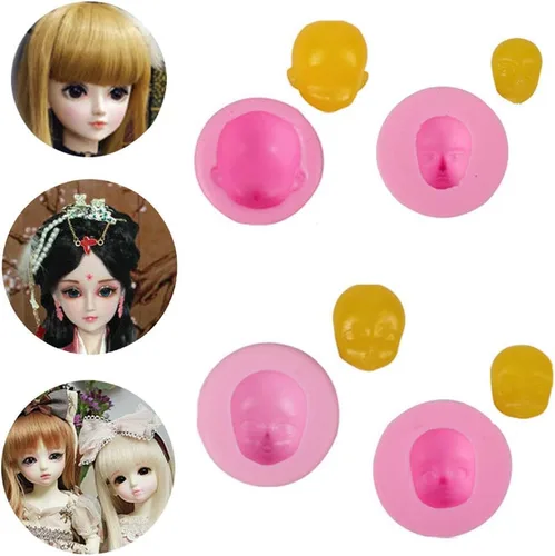 Miniatura 10 de Moldes de silicona para cara de bebé, herramientas para hornear, molde de arcilla polimérica hecha a mano, molde de chocolate Sugarcraft, 12 uds
