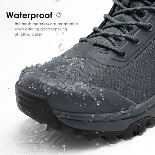 Miniatura 4 de Coostar Botas tácticas para hombre, ligeras, militares, botas de combate con cremallera lateral, para motocicleta, senderismo, trabajo