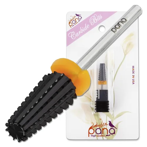 Miniatura 25 de PANA Broca de carburo de uñas 5 en 1 con vástago de 3/32 pulgadas - (grueso triple - grano extra fino, púrpura) - rotación bidireccional para uso