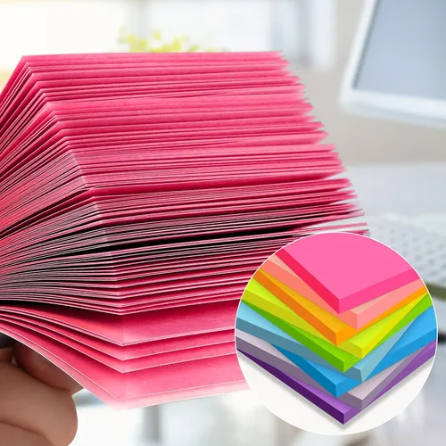 Miniatura 4 de (18 Blocs) Notas Adhesivas de 3x3 pulgadas, Blocs Autoadhesivos de Colores Brillantes, Reciclables, Fáciles de Pegar para Casa, Oficina, Cuaderno