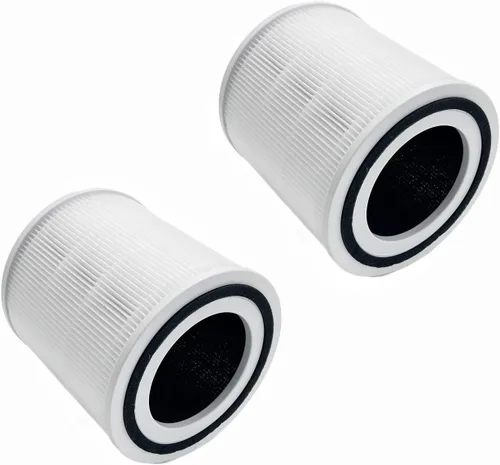 Paquete de 2 filtros de repuesto TT-AP005 compatibles con purificador de aire TaoTronics he-pa, 3 en 1 H13 True he-pa con prefiltro de carbón