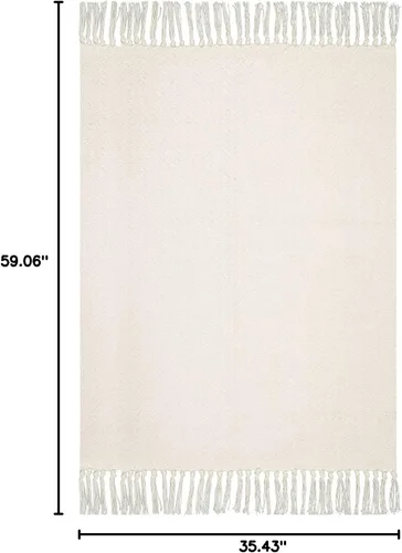 Miniatura 2 de Lahome Alfombras Boho para Entradas, Alfombra de Cocina de 3 x 5 Pies, Alfombras Ligeras para Dormitorio Lavables, Alfombra de Baño con Borlas